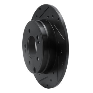 Hyundai Azera Brake Rotor (1) - Rear Left - R1 Concepts - Drilled & Slotted - Black - `05-`20